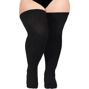 Women's Plus Size Athletic Over The Knee Socks - Soft Cotton Socks for Curvy Calves