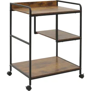 HYGRAD BUILT TO SURVIVE 3-Tier Rolling Printer Cart with Wheels, Under Desk PC Tower Stand, Mobile Printer Table & Storage Shelf Organizer for Home Office