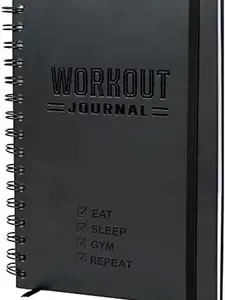 Hardcover Fitness Journal Workout Planner for Men & Women - A5(5.7" x 8.3") Sturdy Workout Log Book to Track Gym & Home Workouts
