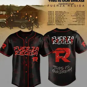 Fuerza Regida ‘This Is Our Dream’ 2026 Stadium Tour Official Baseball Jersey – Mexican Regional Concert Gear, Personalized Streetwear Fan Apparel