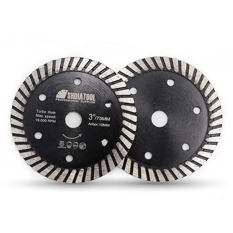 SHDIATOOL Strength 3" 2-Piece Diamond Saw Blade with 3/8" Arbor for Cutting Granite, Hard Concrete, Reinforced Concrete, Hard Artificial & Natural Stones