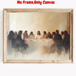 The Last Supper Canvas Painting, 1 Count Religious Themed Wall Art, Wall Decor for Home Living Room Bedroom, Poster, Unframed Painting