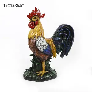Rooster Garden Decor - Resin Home Decor Farm Animals Statue | Farm Animals Statue Rooster Garden Sculptures Non Fading for Terrace Houses Foccar