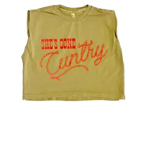 She's Gone Cuntry Crop Top Muscle Tee