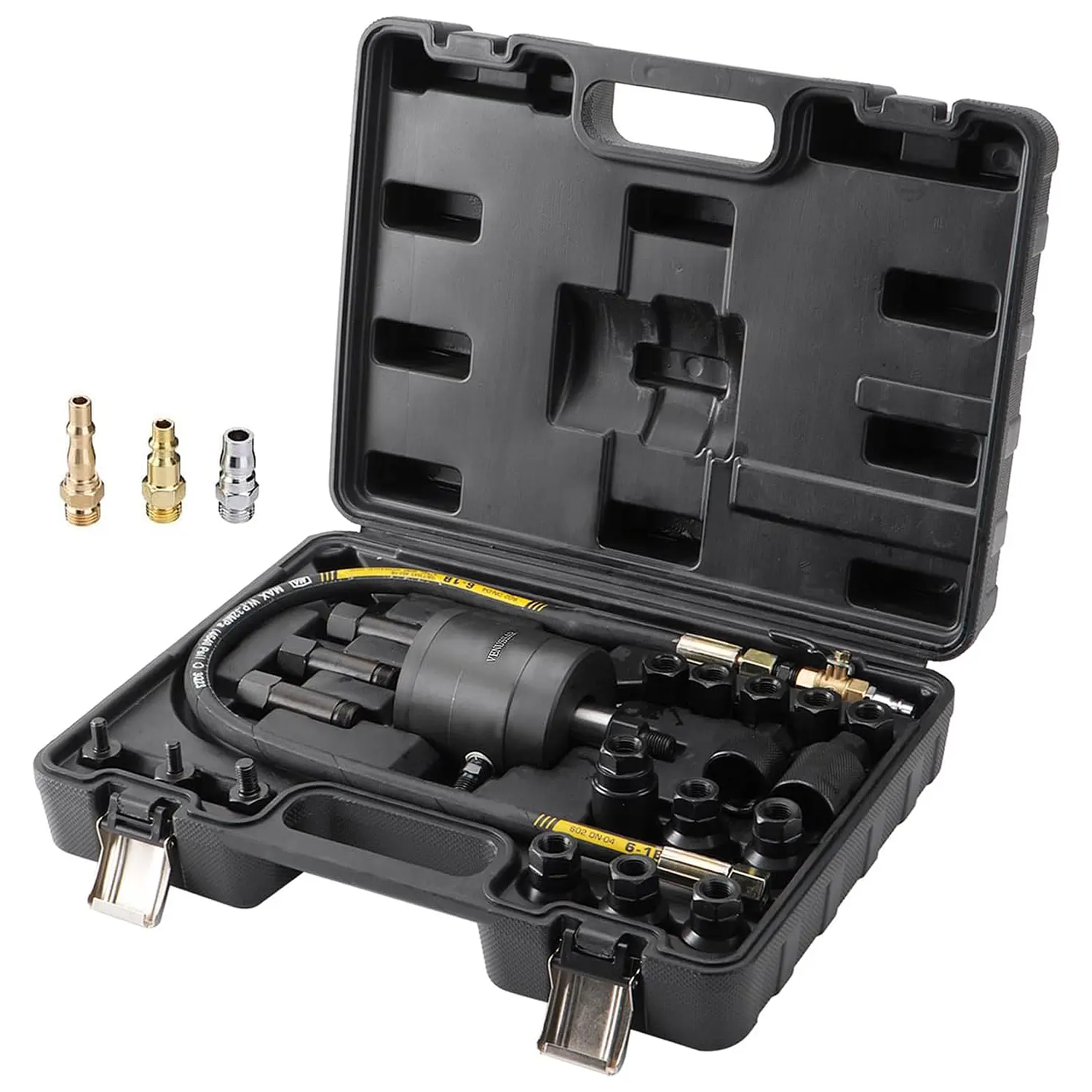 Pneumatic Injector Puller - Heavy Duty Engine Puller Tool for Diesel & Gas Injectors, Universal Fit with Adapters (21pcs)