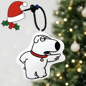 Funny Talking Brian Cartoon Dog Key chain Toy – Press-to-Talk Prank Gag Sound Voice Key Ring, Silly Cute Stress Relief Pet Pendant for Car, Bag & Backpack, Novelty Joke Gift Decoration for Boys Girls Kids Man Woman