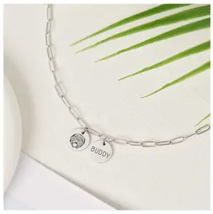Pendant With Paper Link Chain Memorial Jewelry Gifts For Pet Lover