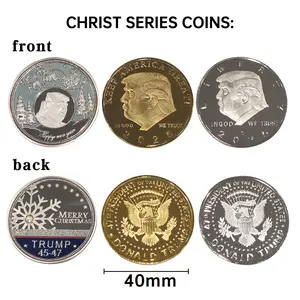 3PCS Trump 47th President Three Collectible Coins, Patriotic Design, Trump Memorial Coin Collector Christmas Holiday Gift with Protective Box（Non-circulating currency）
