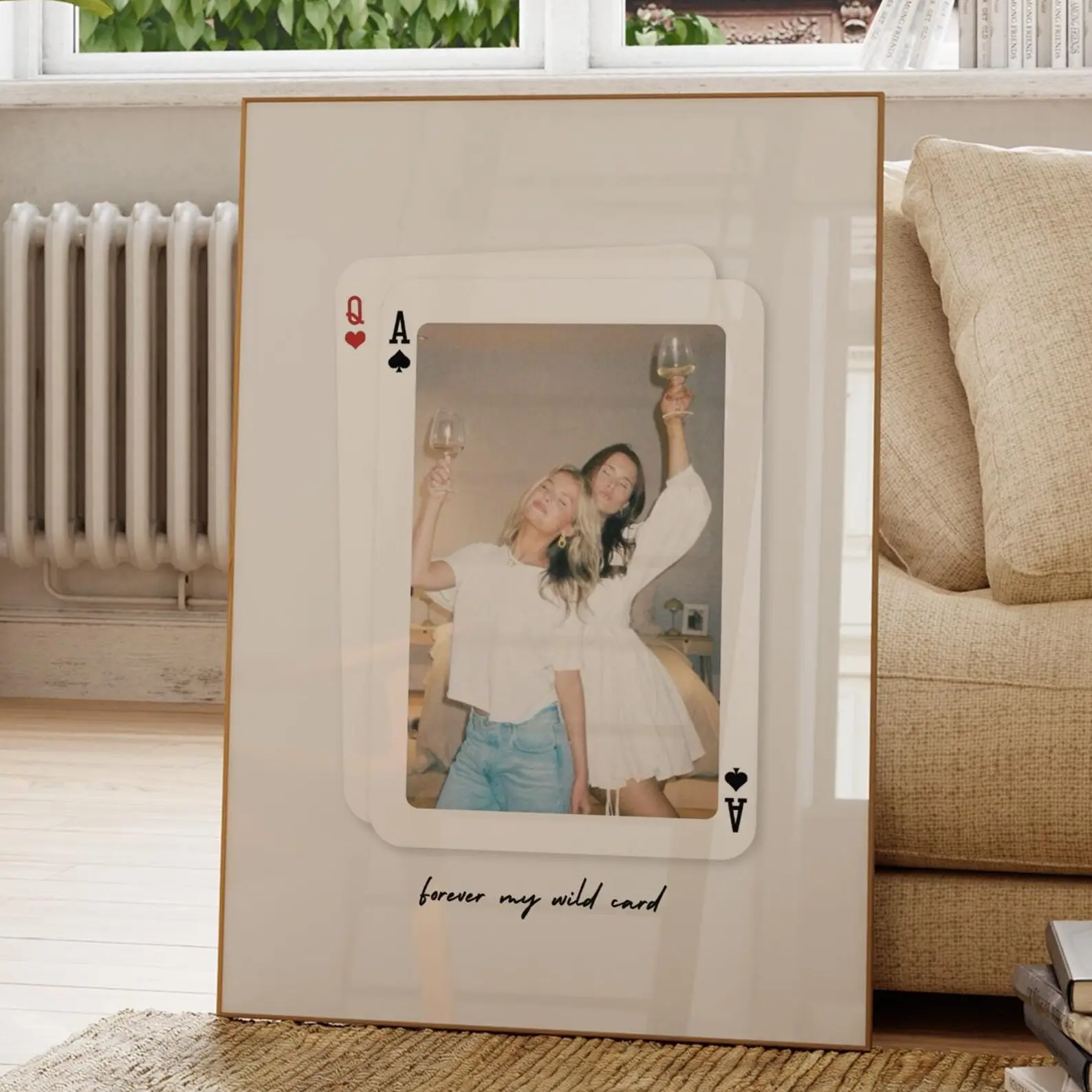 Custom Best Friends Photo Card Print Unique Gift For Her Personalized Wild Card Memory Wall Art Friend Gift