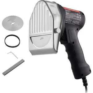 Spring new arrivals 110V Electric Shawarma 80W Professional Turkish Kebab Knife Stainless Steel Commercial Gyro Cutter 2800 RPM With 2 Blades Φ3.93/100mm Adjustable Thickness 0-8 mm