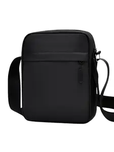 Unisex Adjustable Crossbody Shoulder Bag, Lightweight Nylon Mini Square Bag with Zipper Closure, Essential Phone Bag for Daily Use