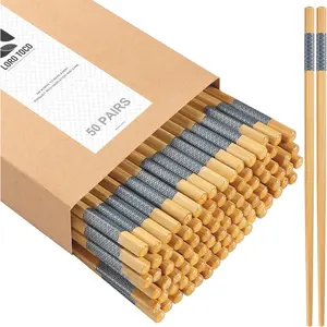 50 Pairs 9.45in Disposable Bamboo Chopsticks Separated Reusable Bulk Cooking Chop Sticks