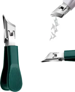 Splashproof 25° Beveled Edge Nail Clippers 3-Piece Set,Wide Jaw Opening Anti-Splash Slanted Nail Clipper,Eagle Beak Beveled Nail Clippers,for Thick and Ingrown Nails