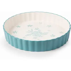 Pie Pan Tart Pan Quiche Ceramic Pie Dish Pie Plate Tart Pans 9 inch Deep Dish Pie Pan Quiche Pan