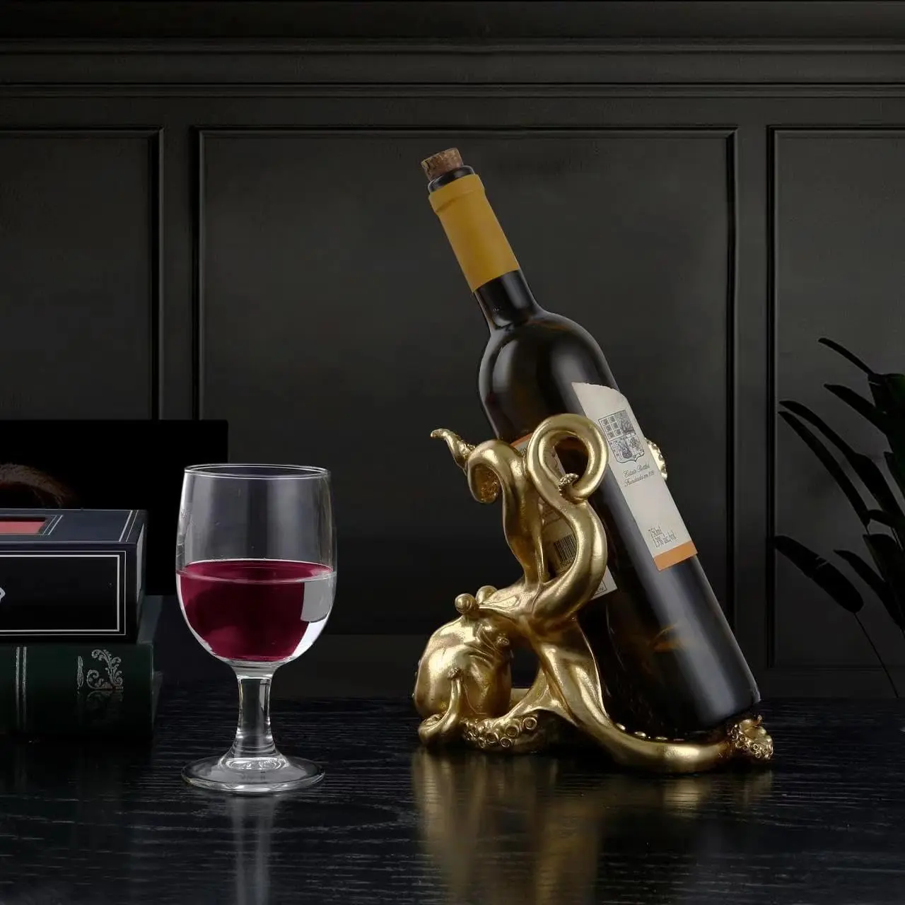 FC Design 7.5"H Octopus Decorative Wine Bottle Holder, Wine Rest Statue, Home Decor Wine Display Table Centerpiece for Tabletops and Counters