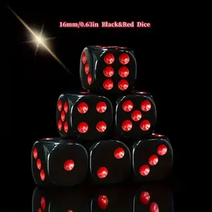 6pcs/12pcs D6 Dice, 16mm Acrylic Classic Design, Durable Tabletop Game Dice, Party Gift, Essential for Board Games