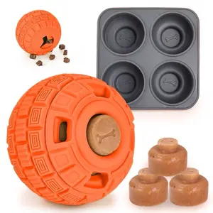 PLAY PLUS Interactive Frozen Dog Treat Toy To Keep Dogs Busy, 2 in 1 Treat Dispensing, Reduces Anxiety, Cures Boredom
