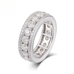 “Ice Tank” Hip Hop Ring | 8mm Lab-Created Moissanite, Iced Out S925 Sterling Silver, Bold Street Style Jewellery,