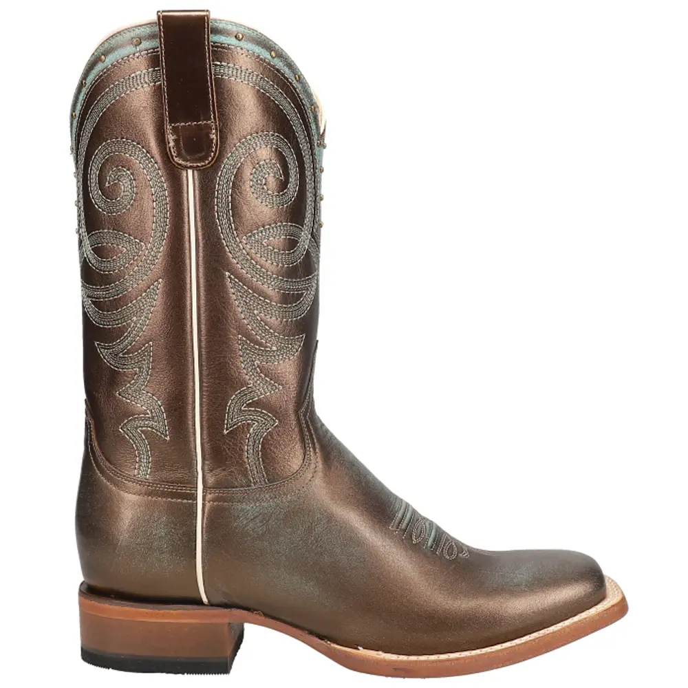 ROPER Womens Katie Katch Metallic Square Toe Casual Boots Mid Calf Low Heel 1-2" - Brown ROPER Womens Katie Katch Metallic Square Toe Casual Boots Mid Calf Low Heel 1-2" - Brown