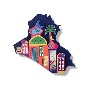 Iraq Map Magnet – Colorful Cultural Souvenir Heritage Gift
