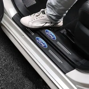 Carbon Fiber Car Sticker Auto Door Trunk Protective Strip Anti Scratch Decal For Fords 2 3 4 5 MK 2 6 7 Ranger Fiesta Kuga Mondeo Fusion Taurus Car Decals