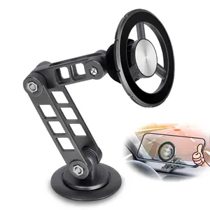 Gaming Phone Holder, 360° Adjustable Cellphone Holder Stand, Magnetic Car and Desk Dual-Use Mount for Live Streaming & Zoom Calls, (Gray & Silver)