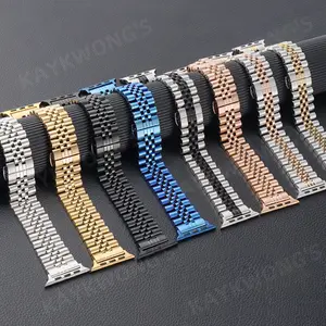 KAYKWONG'S Classic Stainless Steel Watch Band for iWatch 11/10/9/8/7/6/5/4/3/2/1/1 se Series, Fashionable Comfortable Business Metal Strap, Durable Material, Adjustable Fit Accessory for 38mm/40mm/41mm/44mm/45mm/46mm/49mm, Smart Watch Straps, Watch Straps