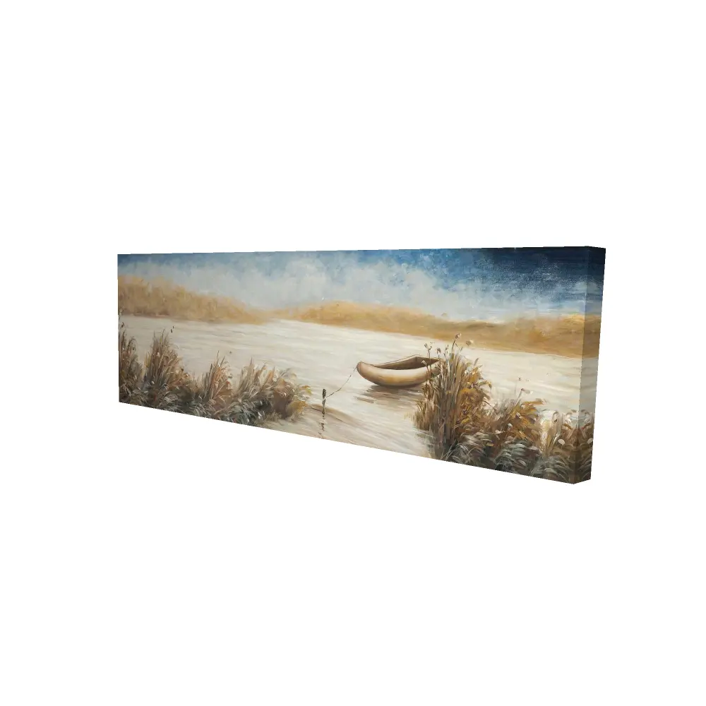 Begin Home Decor 2080-1648-LA34 16 x 48 in. Abandoned Boat Canvas - Blue Coastal Art for Home Decor