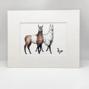 Llama, Llama, Duck Watercolor Print
