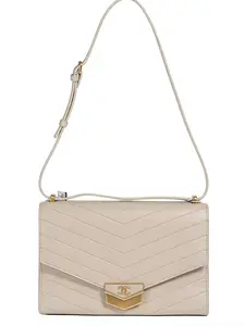 Pre-owned CHANEL White Burger Collection V Pattern Envelope Shoulder Bag 23*8.5*15cm th260401038