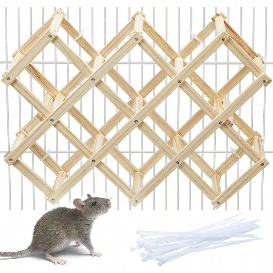 Wooden Rat Climbing Toys Natural Pet Rat Cage Accessories Climbing ...