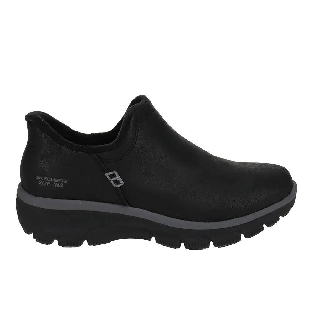 Skechers Womens Slip-Ins Easy Going Modern Days Bootie Casual Boots Ankle Low Heel 1-2" - Black