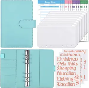 Budget Binder with 8pcs Zipper Envelopes,Money Organizer for Cash with 12pcs Expense Budget Sheets & 24 Rose Gold Sticky Labels,Budget Organizer for Cash