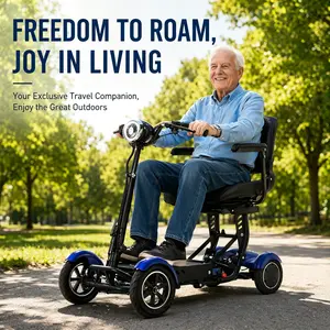 Lightweight Mobility Scooter for Seniors & Adults, Folding Mobility Scooters, Light Weight 25 Miles Trave Foldable 4 Wheeler, Removable Lithium Battery, 300lb Capacity