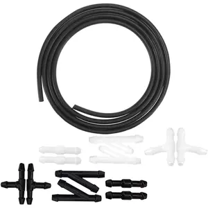 Windshield Washer Hose Kit, 4 Meter Wash Fluid Tubing with 12 Pcs Hose Connectors, Compatible with Most Car Water Nozzles, Universal Auto Replacement Parts