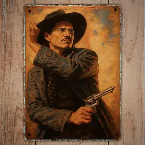 Tombstone Metal Wall Sign, Classic Western Film Decor, Wyatt Earp Doc Holliday Art, Rustic Cowboy Room Decor, Gift for Western Movie Fans