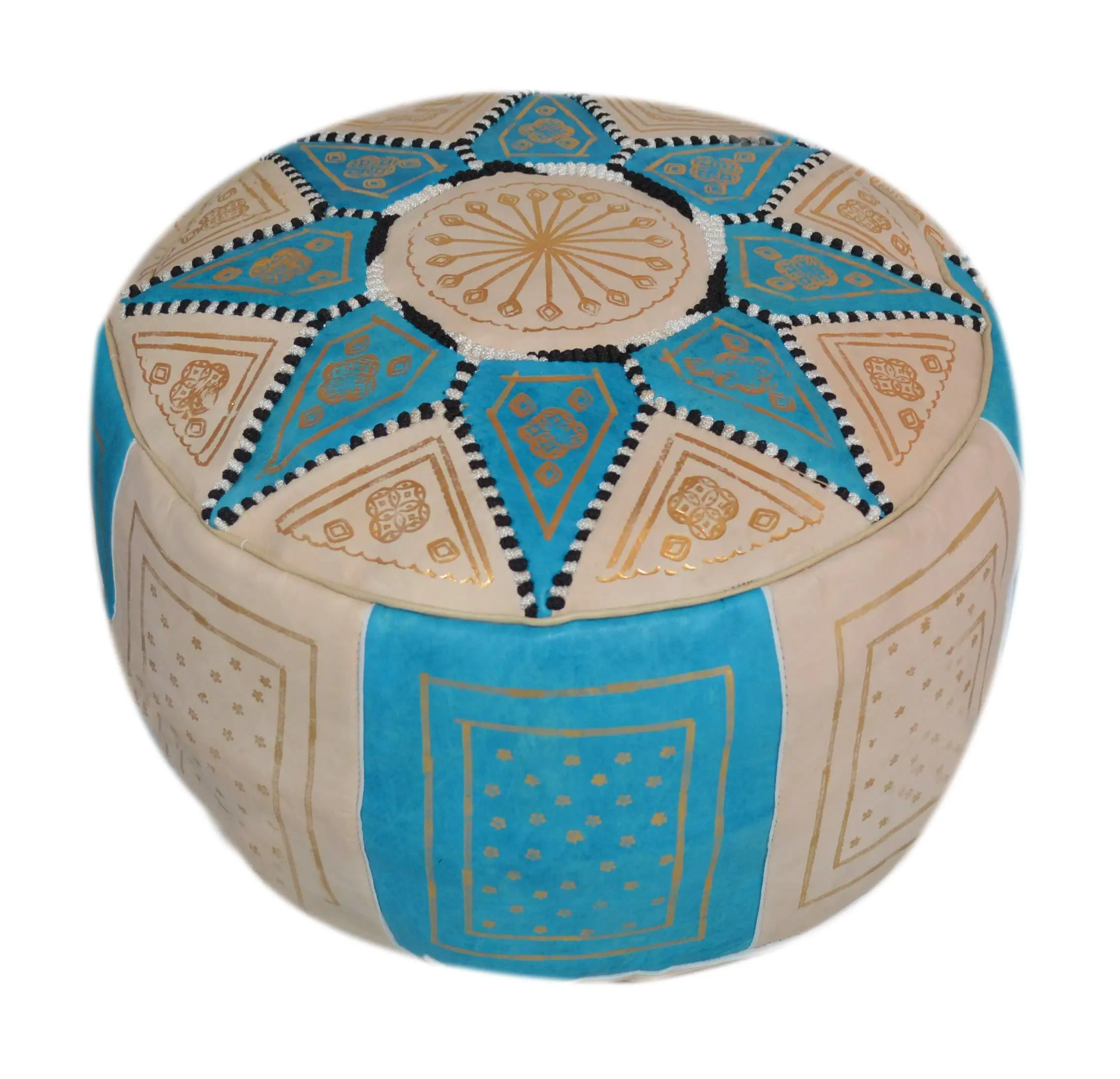 Treasures Of Morocco Moroccan Pouf Ottoman Footrest Hassock Handmade Leather Comfortable Unstuffed