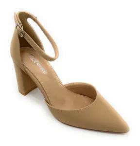 JULIE-17 WOMAN CHUNKY HEEL CLOSED POINT TOE ANKLE STRAP CLASSIC FASHION