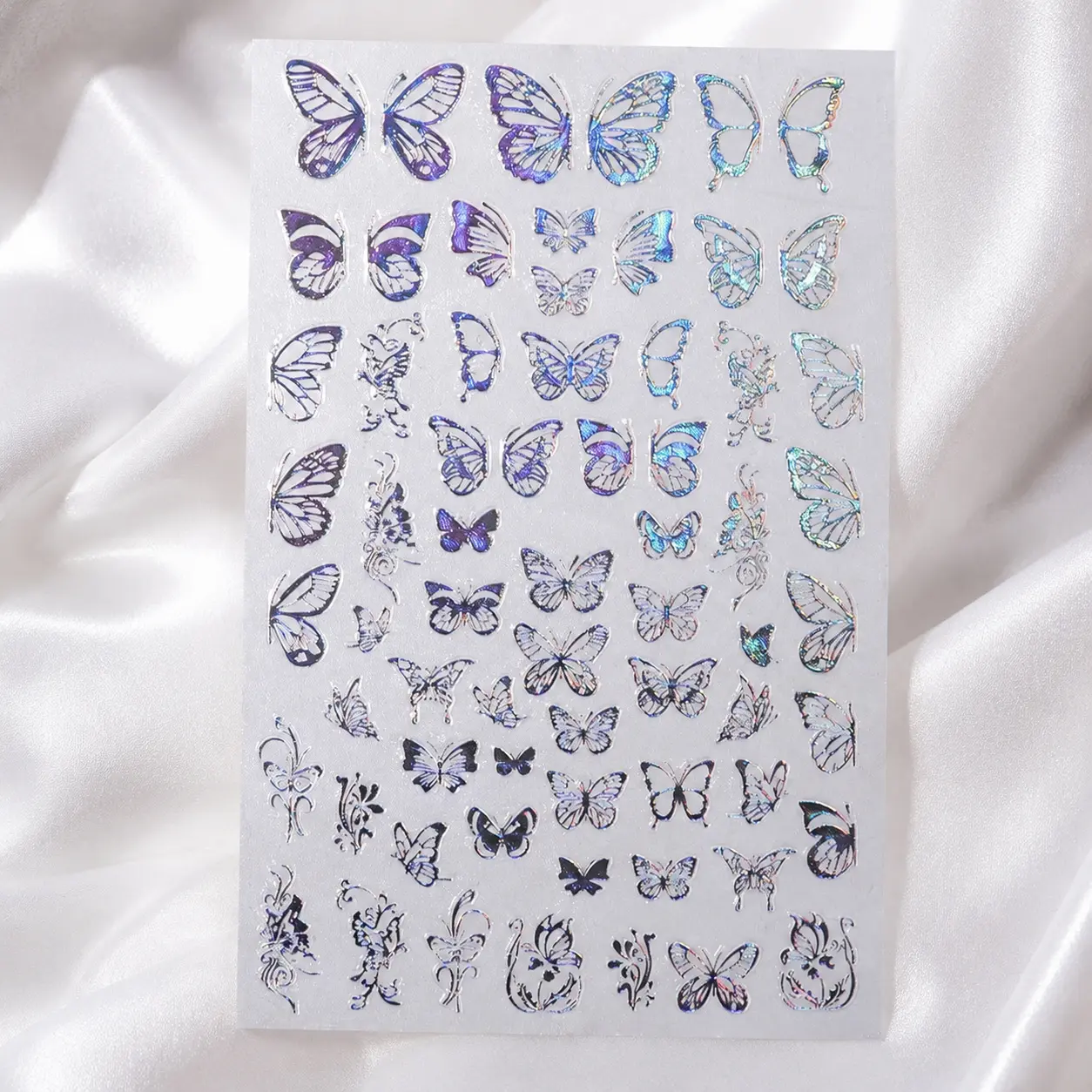 3D Butterfly Nail Stickers, Self-Adhesive Waterproof Nail Art Transfers with Gold Foil Design, High-Definition Anti-Fingerprint PET Film, Reusable & Repositionable, Easy DIY Nail Decorations, Portable Independent Packaging