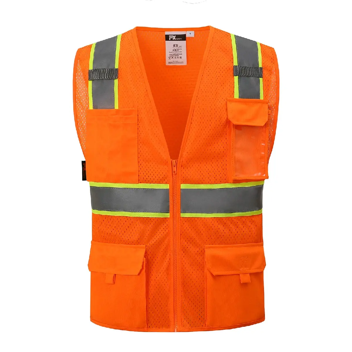 Orange Hi-Viz Reflective Safety Work Vest, Workwear Vest for Home Improvement & Work Safety Use, Reflective Safety Vests