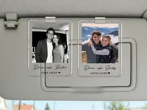 Custom Car Visor Photo Clip, Love Quote Polaroid Acrylic Sun Visor Decor, Drive Safe Get Home Safe Gift For Boyfriend, Anniversary Valentine Gift, Car Accessory