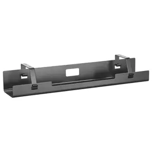 Universal Wide Under Desk Cable Management Tray Organizer - 23.6 x 5.3 inch – for Wire/Cable Management - Hanging Easily Removable Rack with Cable Management Holes – Sturdy Stylish Black Steel