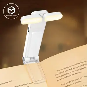 Book Light USB Rechargeable Portable Flexible Daylight Reading Light with Warm Cool White Color