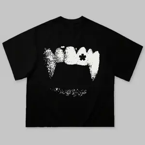 Vintage Vampire Teeth T-Shirt, Spooky Gothic Graphic Tee, Grillz Shirt, Halloween Vampire Teeth Graphic Tee, Retro Gothic Horror Streetwear Shirt, Y2K Aesthetic Horror Vampire Tee, Unisex Gothic Vampire T-Shirt