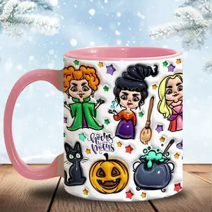 3D Hocus Pocus Inflated Mug, 3D Coffee Mug, Sanderson sister cup, Cute 3D Inflated Mug, Birthday Gift, Christmas Gift, Witch Season - wic10144