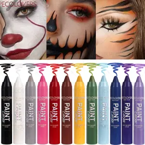 1 Pc High Color Presentation Crayon Pen, Colorful Face Painting Pencil, for All Art Forms and Creativity; Available on Face and Body, Easy To Apply, Ideal for Halloween Birthday Parties Roal-play, Perfect Concert Makeup