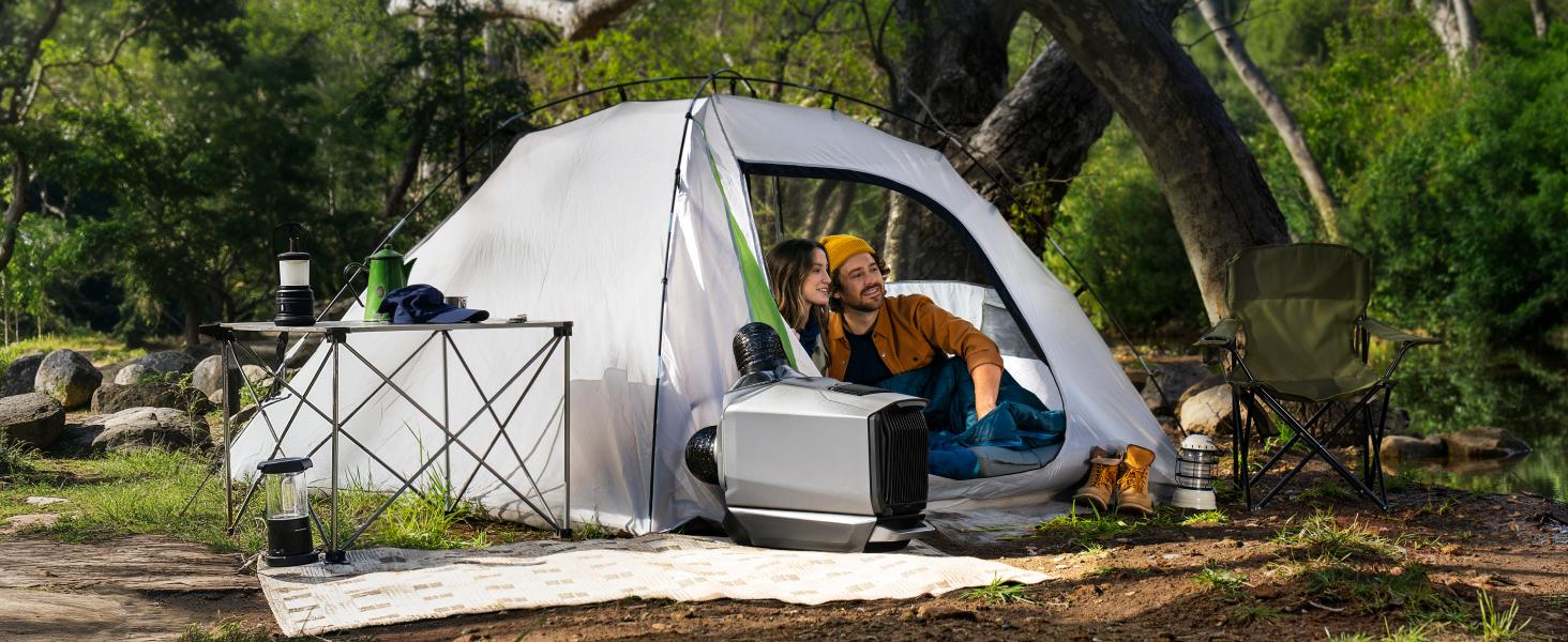 EF ECOFLOW WAVE 3 Portable Air Conditioner, 1800W/6100 BTU Cooling and 2000W/6800 BTU Heating, 1000W Fast Charging in 75 mins, 8H Wireless Running, APP Control, for camping, RVs