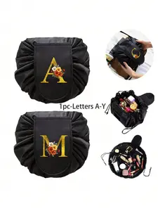 Women's Fashion Drawstring Makeup Bag, Travel Cosmetic Bags, Large Capacity Travel Cosmetic Organizer, Portable Zipper Case, Perfect Gift for Friends & Family