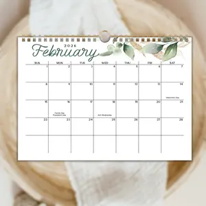 2026 New Year English Wall Calendar, International Holidays Modern Simple Design, 12-Months English Daily Planner