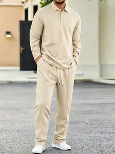 Men's 2-piece set: Long sleeved shirt and drawstring pants - refreshing, comfortable, breathable daily essentials fathersdaygift